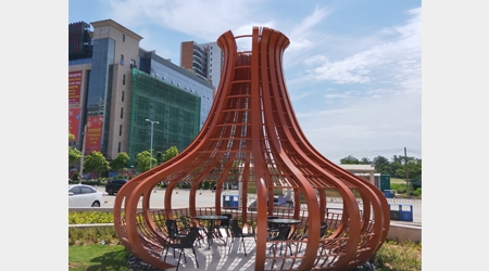 安徽星凱生態(tài)建設(shè)有限公司委托我司制作不銹鋼雕塑二座